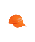 Knallorange Nays Baits Fishing Club Cap mit weißem Bestickung im Vintage-Stil.
