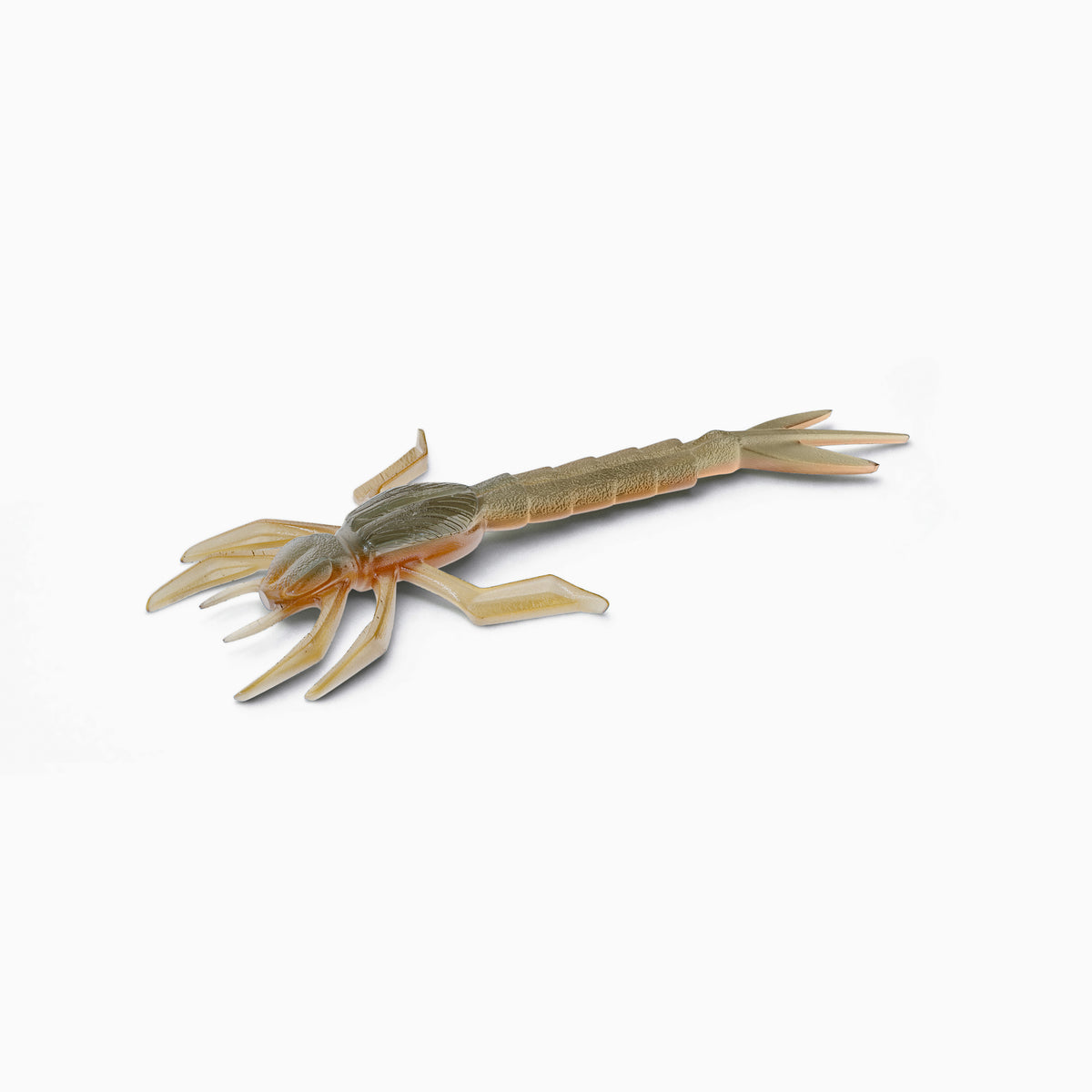 Realistischer Gummiköder in Naturfarben, Insektenimitat, perfekt für das Angeln auf Barsch und Zander.