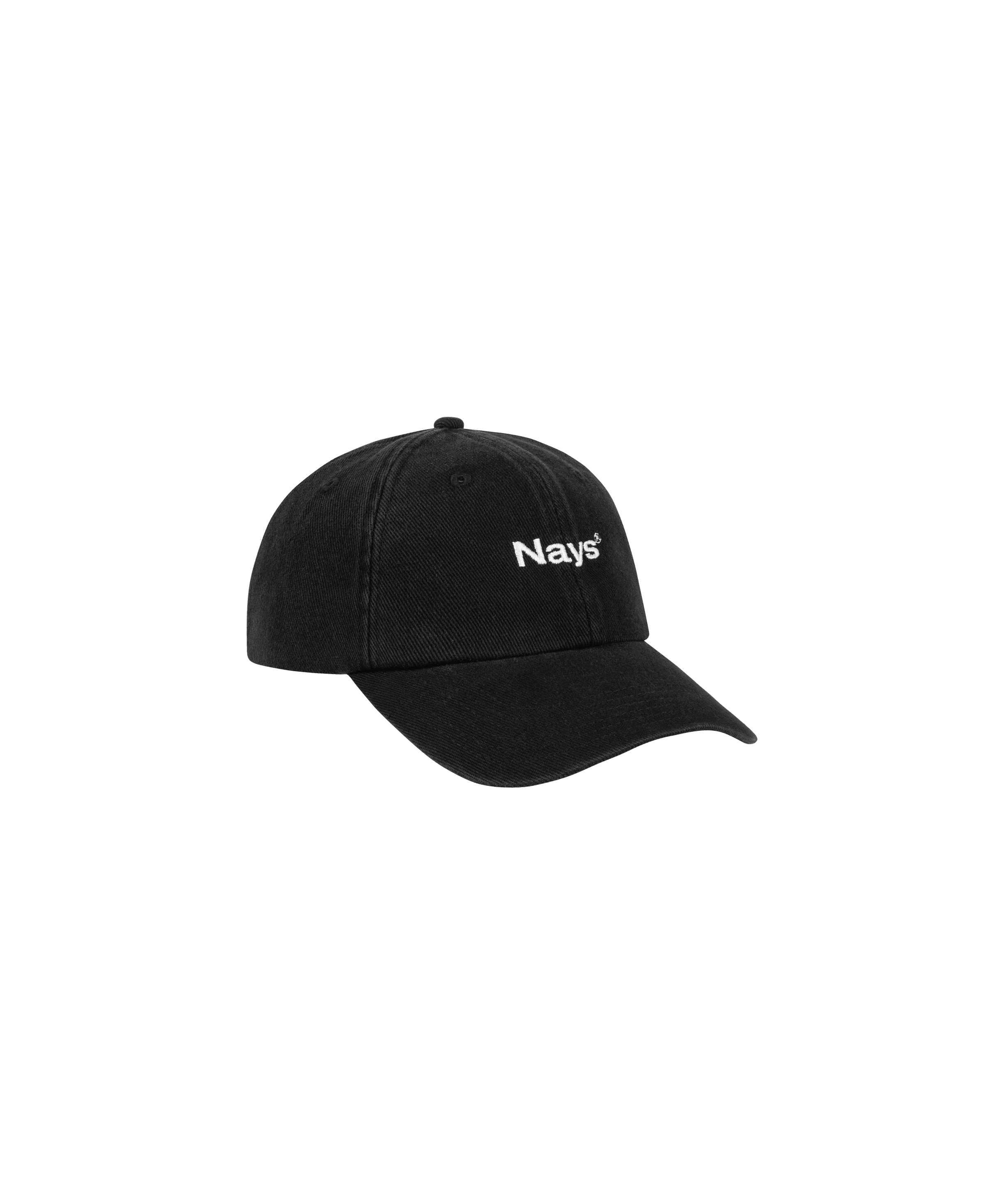 Nays Sports Cap Washed mit charakteristischem Washed-Effekt und verstellbarer Passform; schwarze Baseballkappe mit weißem Logo, ideal für vielseitige Outfits.
