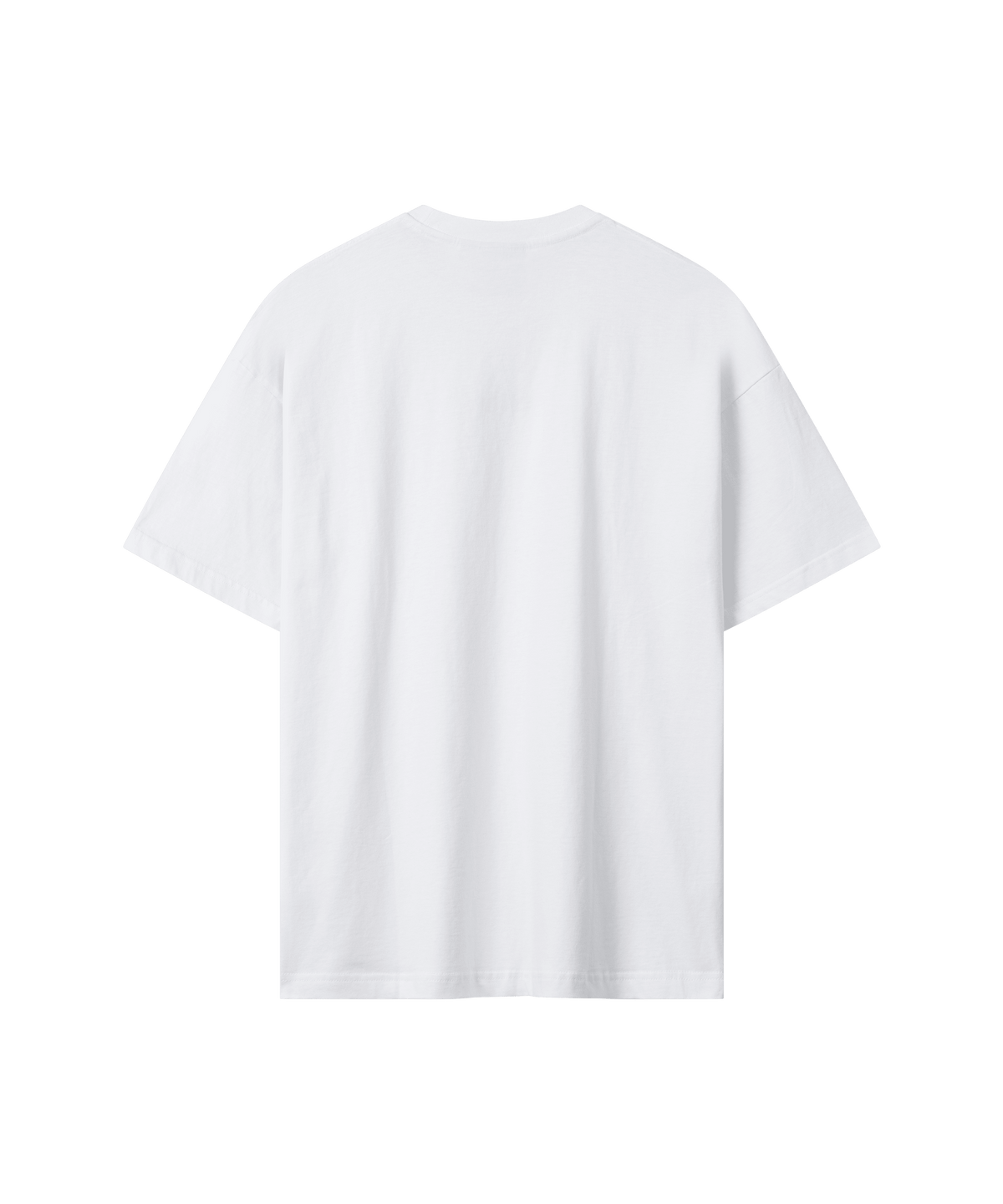Auf dem Bild zu erkennen ein weißes T-Shirt von hinten. Es sind keine weiteren Details zu erkennen.