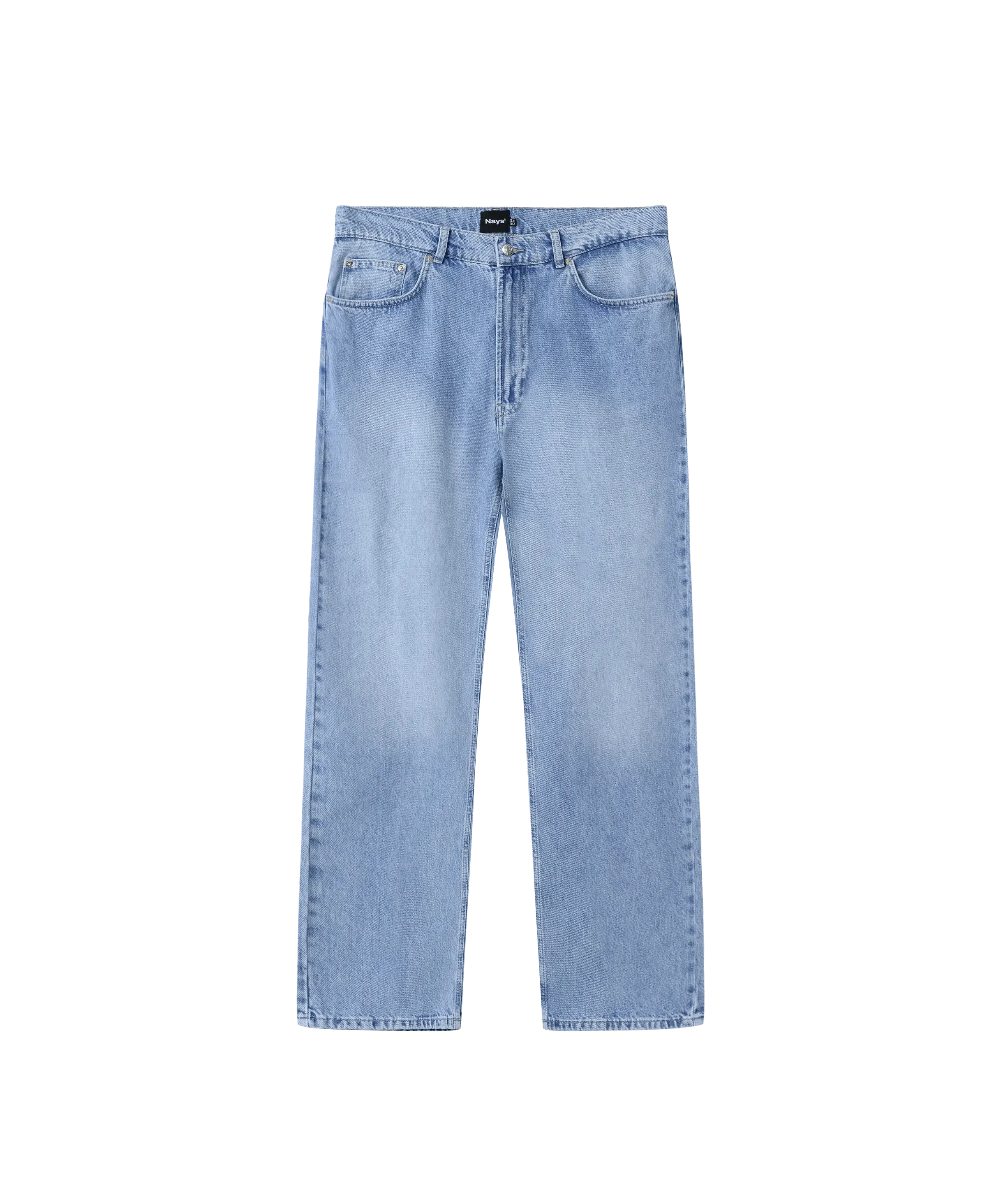 Nays Straight Fit Jeans in hellem Waschung, gerade geschnitten, klassisches 5-Pocket-Design, 100% Baumwolle, bequem und vielseitig für den Alltag.