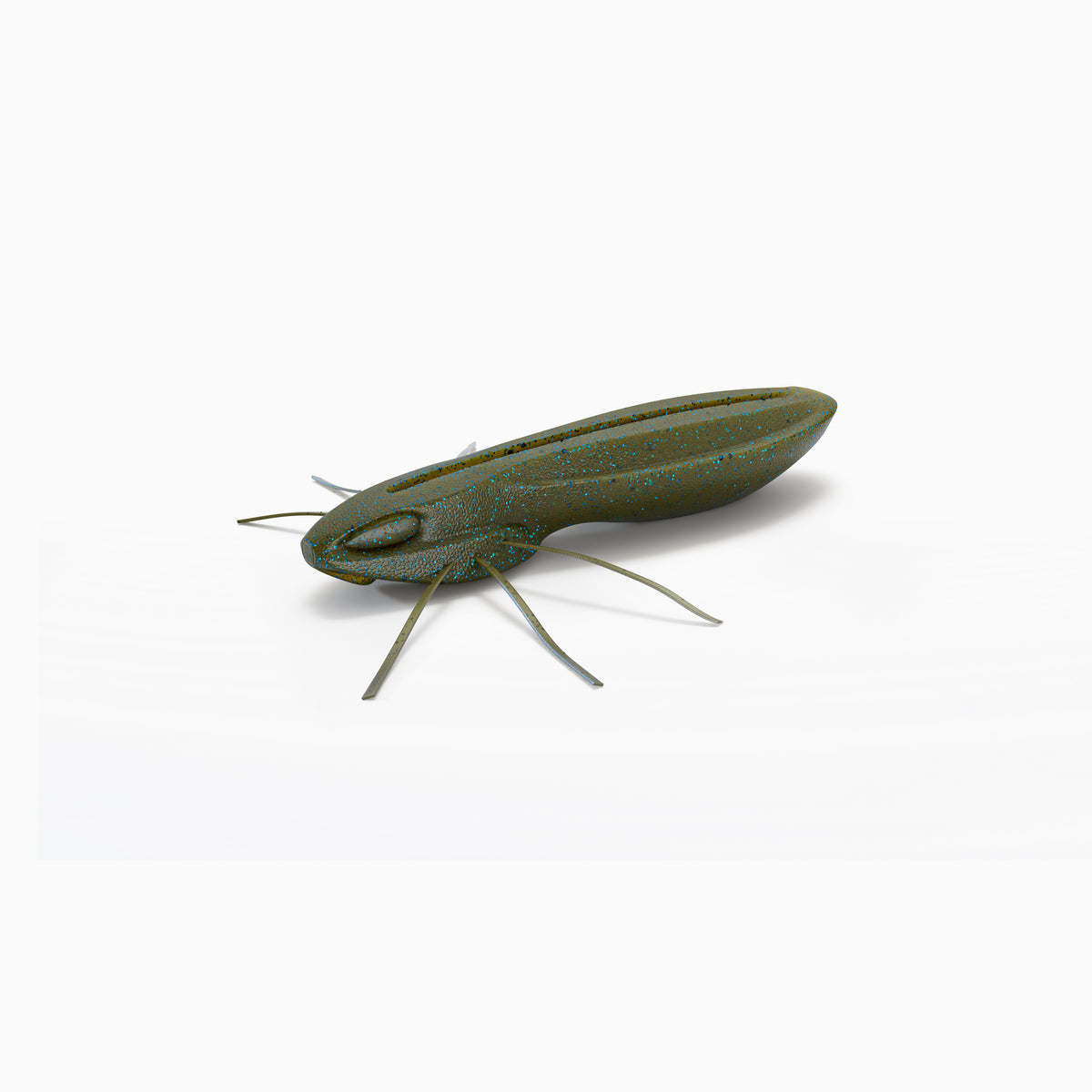 Gummiköder in Insektenform, grün-blau glitzernd, unter Anderem für das Angeln auf Barsch, Döbel und Forelle.