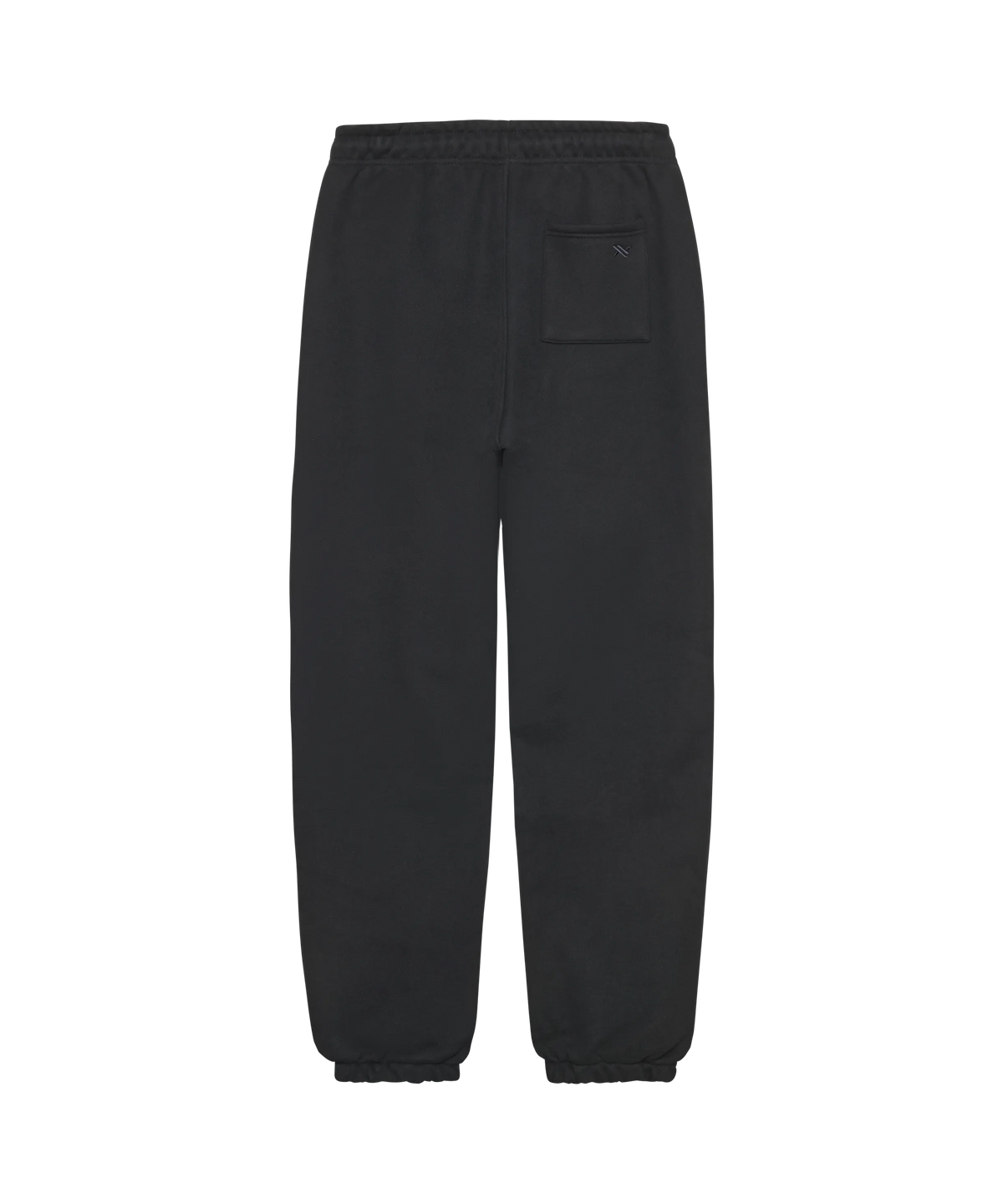 Weit geschnittene schwarze Jogginghose von Nays in der Rückansicht.