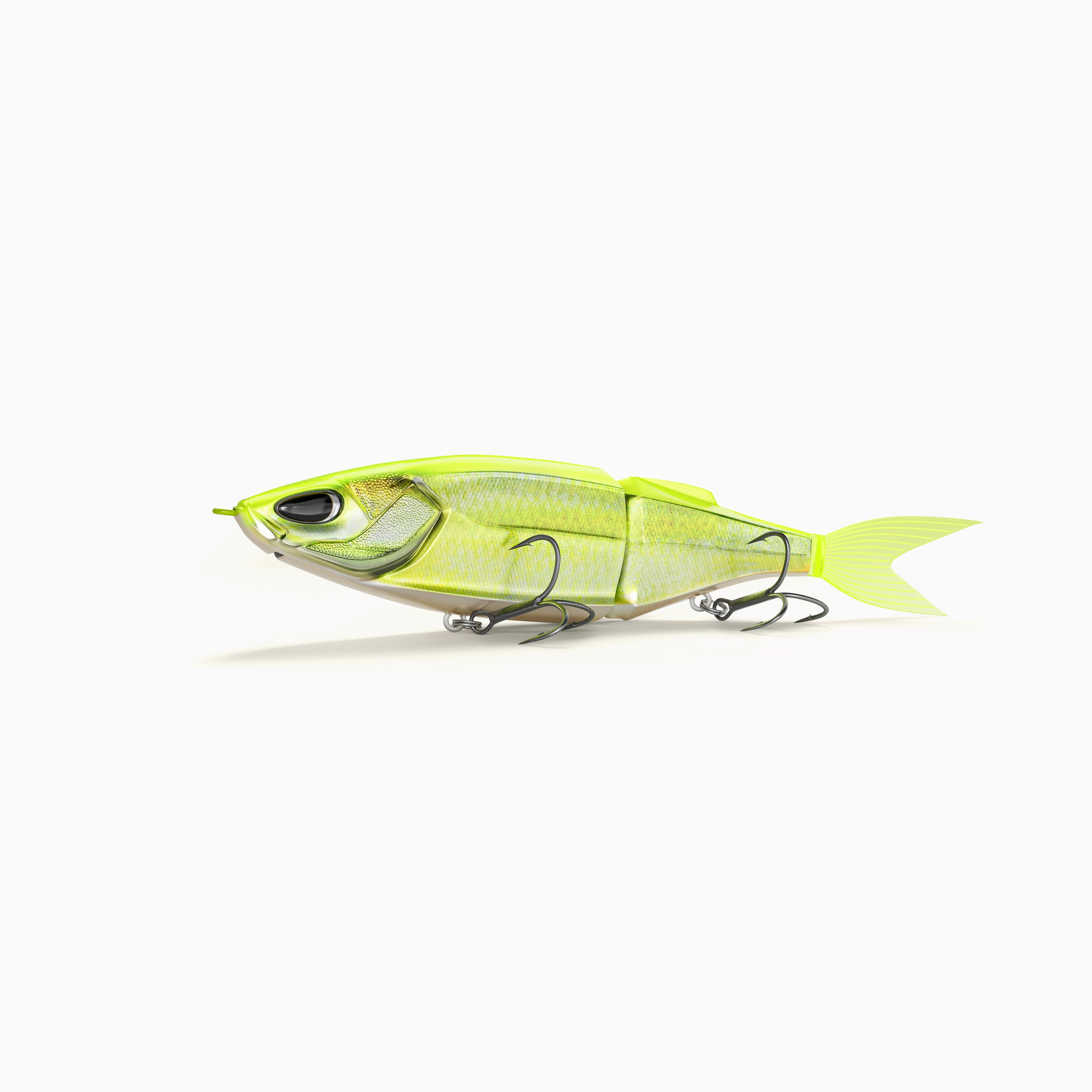 Nays TRN 130 Swimbait Raubfisch Angelköder für Barsch, Zander und Hecht im auffälligen grell grünem Dekor.