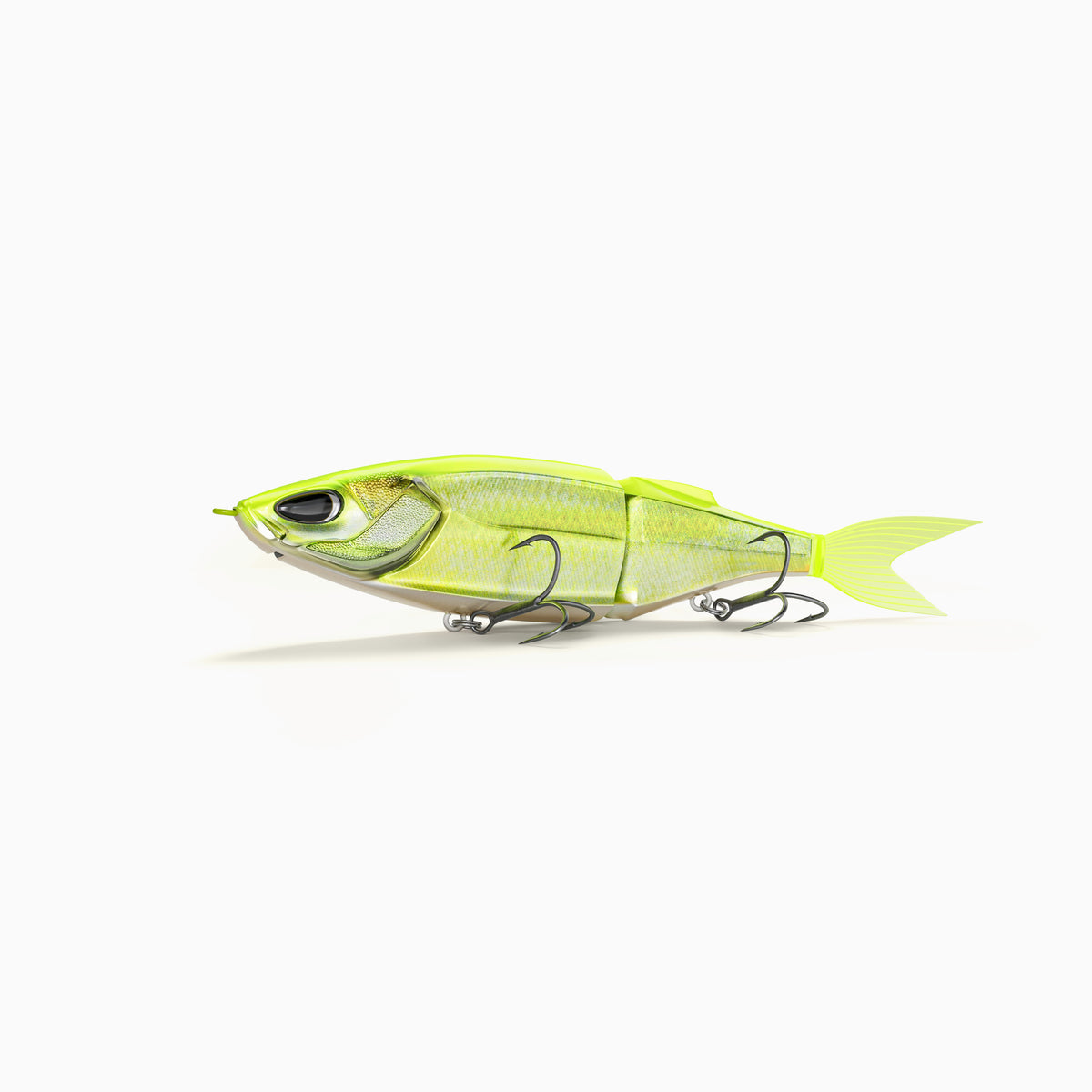 Nays TRN 130 Swimbait Raubfisch Angelköder für Barsch, Zander und Hecht im auffälligen grell grünem Dekor.