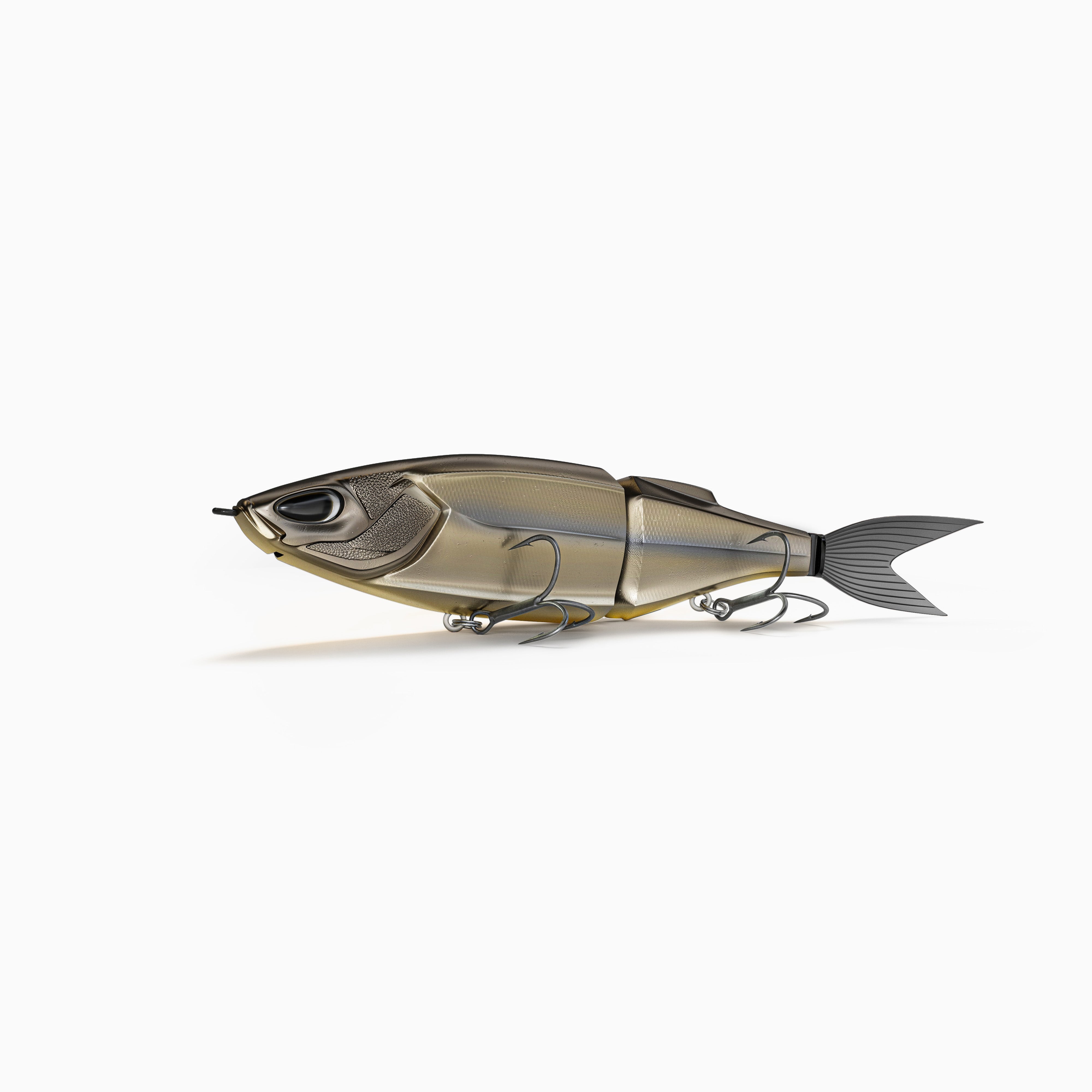 Nays TRN 130 Swimbait Raubfisch Angelköder für Barsch, Zander und Hecht im natürlichen gold-braunen Dekor.