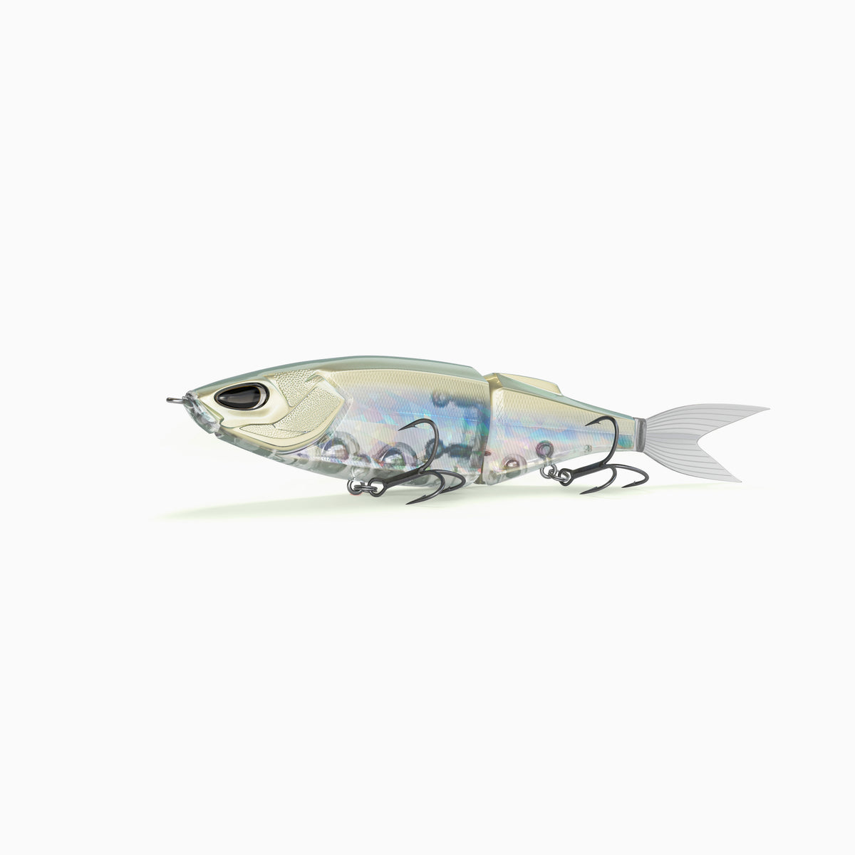 Nays TRN 130 Swimbait Raubfisch Angelköder für Barsch, Zander und Hecht leicht gold schimmerndes, semi-transparentes Dekor.
