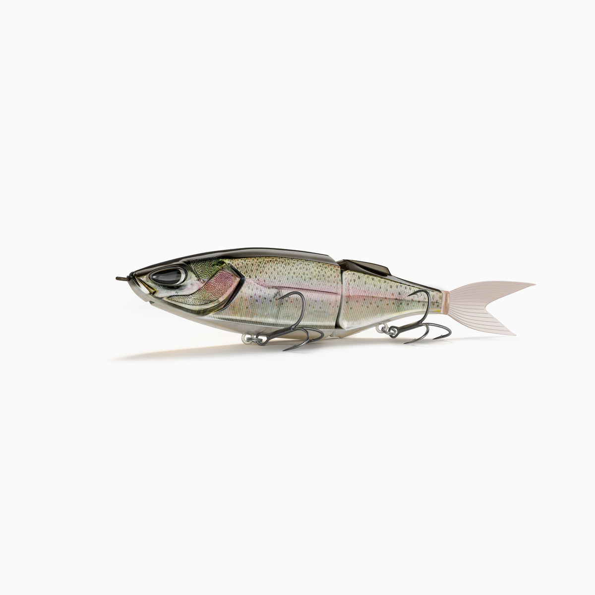 Nays TRN 130 Swimbait Raubfisch Angelköder für Barsch, Zander und Hecht im natürlichen Regenbogen Forelle Dekor.