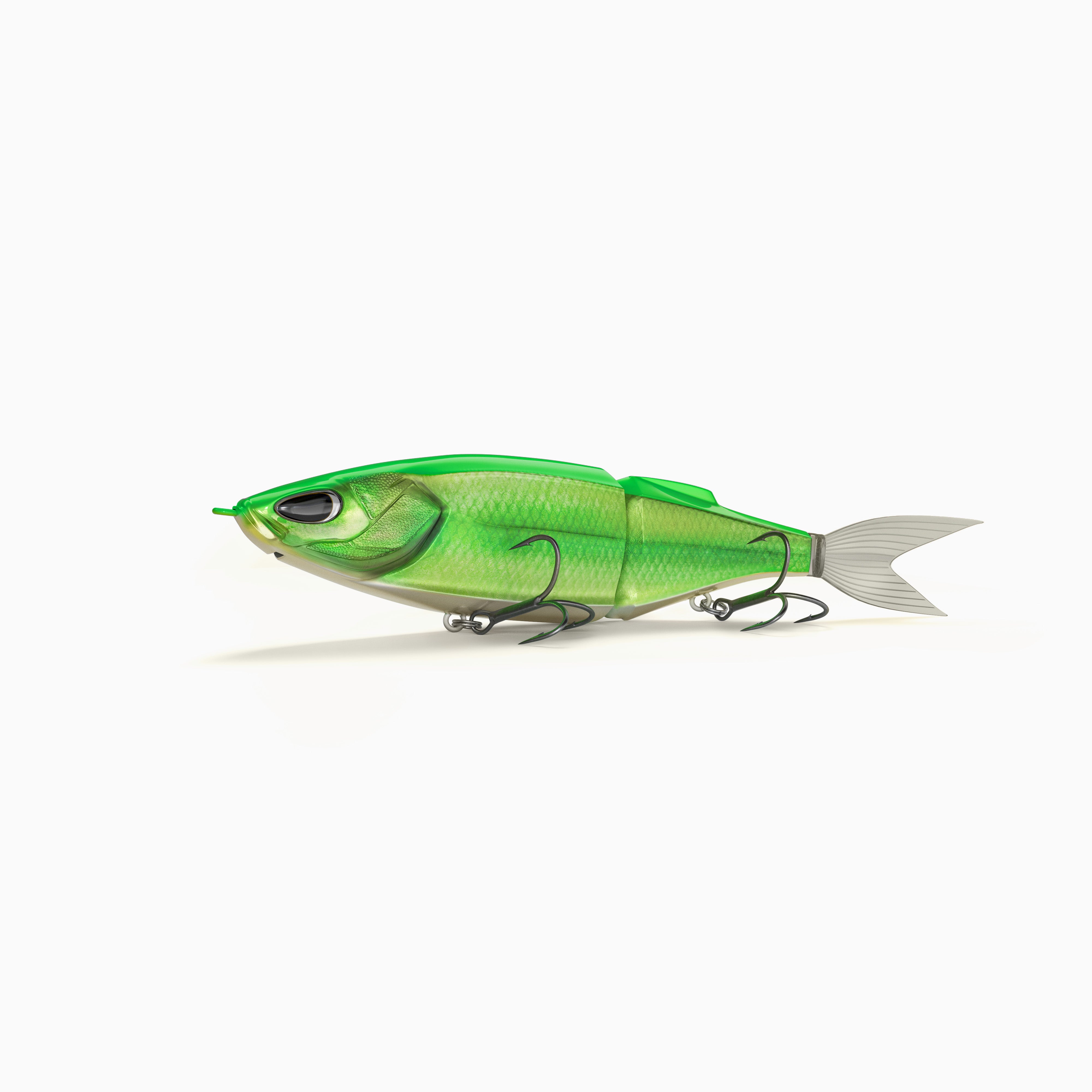 Nays Swimbait Raubfisch Angelköder für Barsch, Zander und Hecht im auffälligen, grünen Dekor.