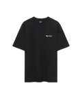 Schwarzes Nays T-Shirt mit weißem Logo-Print auf der Brust.