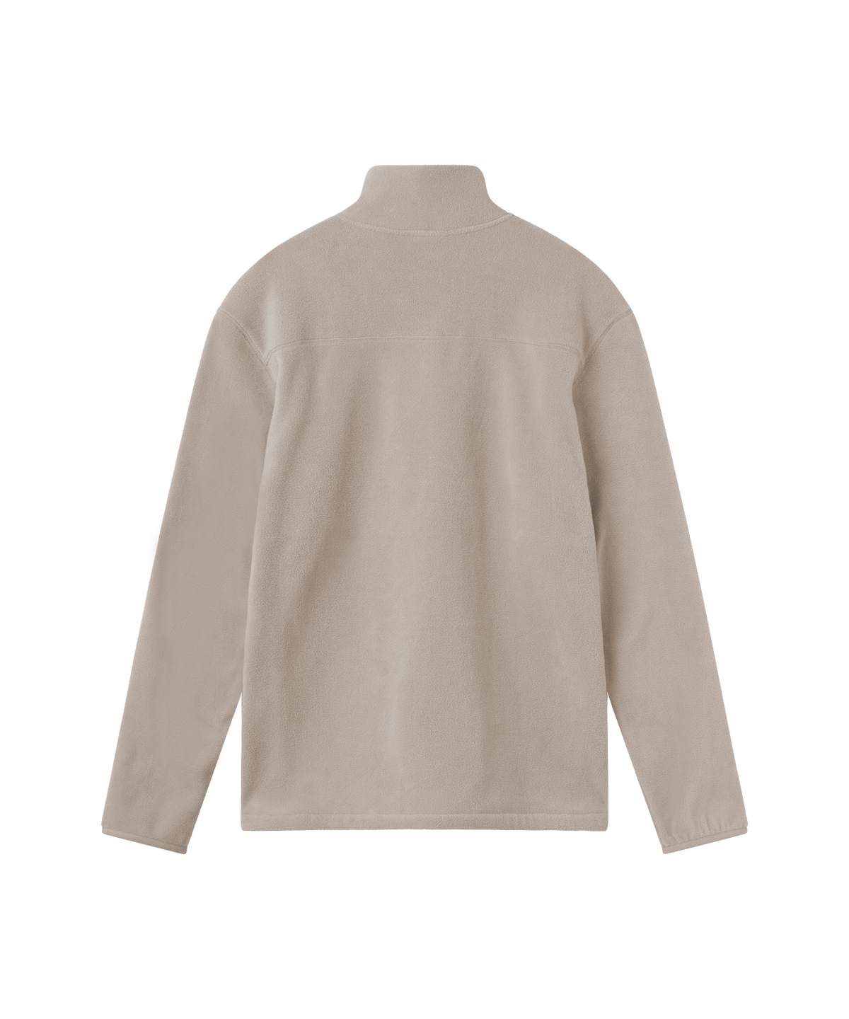 Rückansicht beige farbige Fleece Jacke mit Stehkragen von Nays.